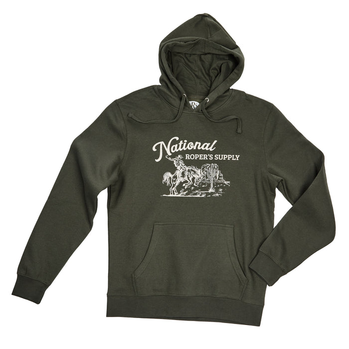 Brandcowboy Bucking Horse Olive Hoodie