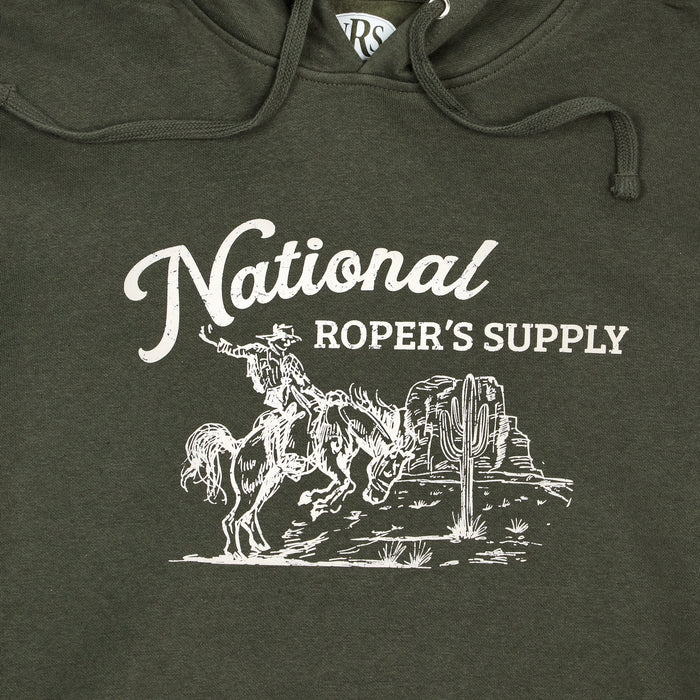 Brandcowboy Bucking Horse Olive Hoodie