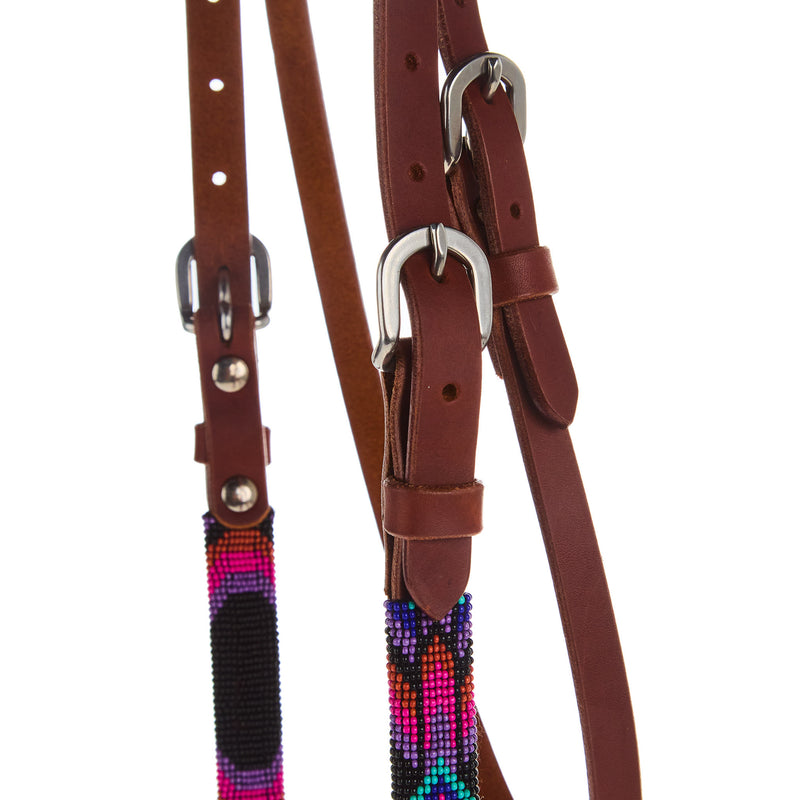 NRS Cosmic Cowgirl Beaded Gag Cheek Browband Headstall