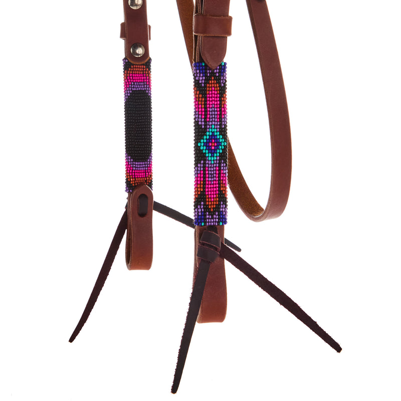 NRS Cosmic Cowgirl Beaded Gag Cheek Browband Headstall