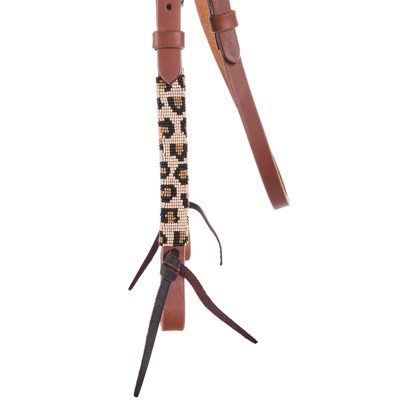 NRS Beaded Leopard Browband Headstall