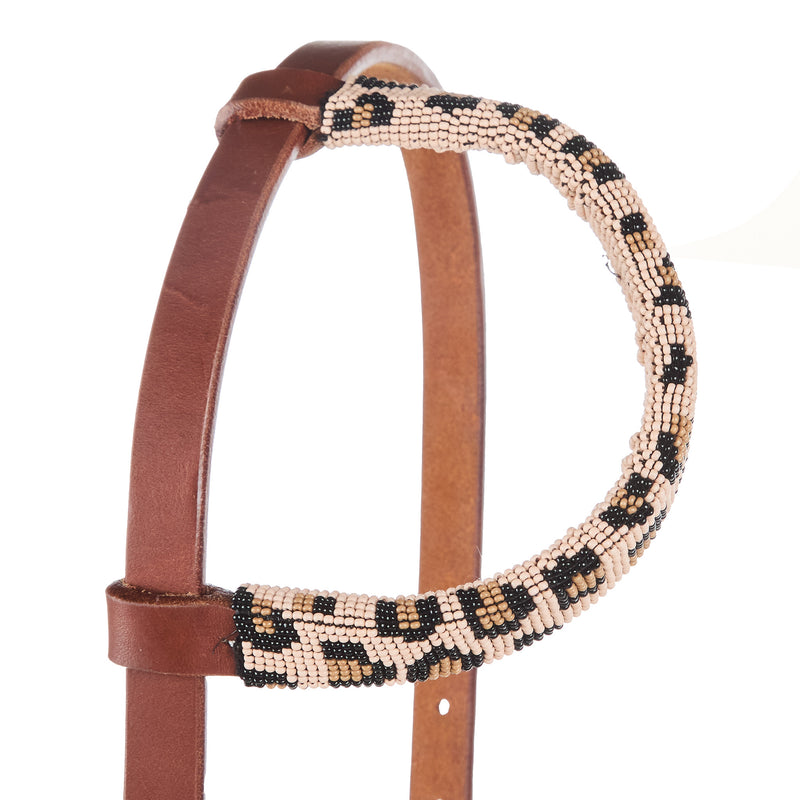 NRS Beaded Leopard Single Ear Headstall