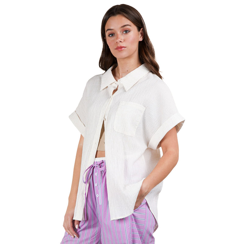 Very J Women's Oatmeal Oversized Top