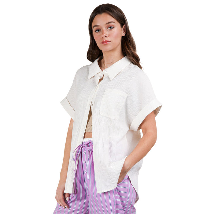Very J Women's Oatmeal Oversized Top