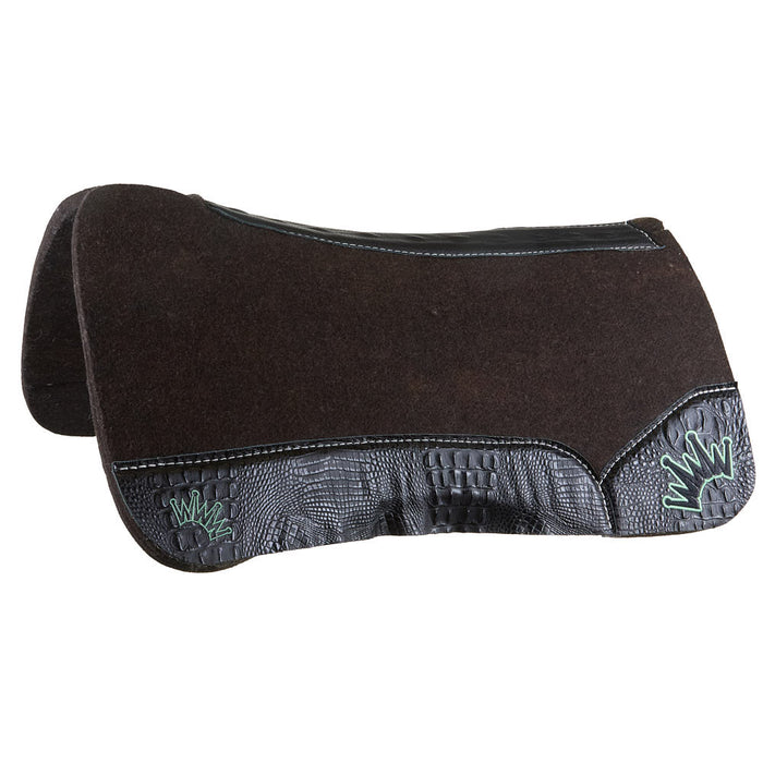 Best Ever Pads 3/4in OG Wither Relief Felt Saddle Pad with Croc Wear Leathers and Mint Crown