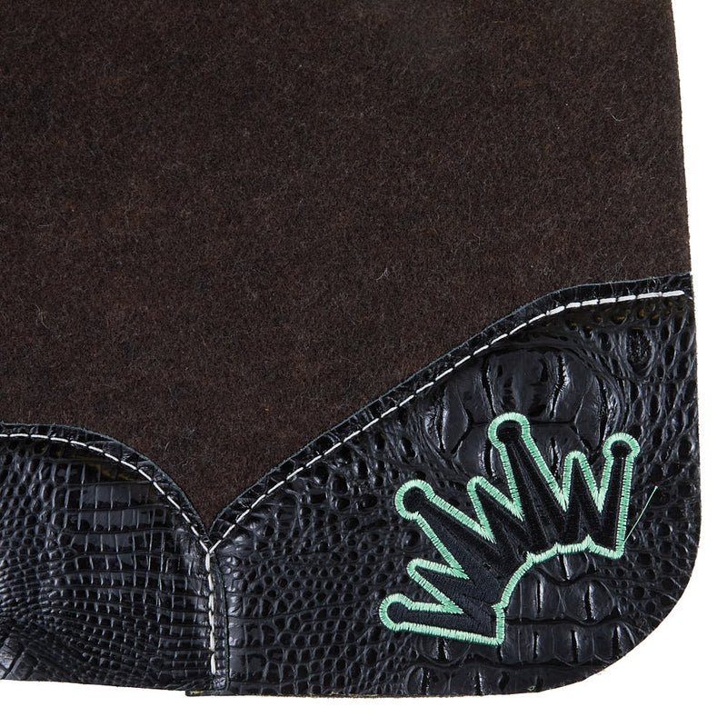 Best Ever Pads 3/4in OG Wither Relief Felt Saddle Pad with Croc Wear Leathers and Mint Crown