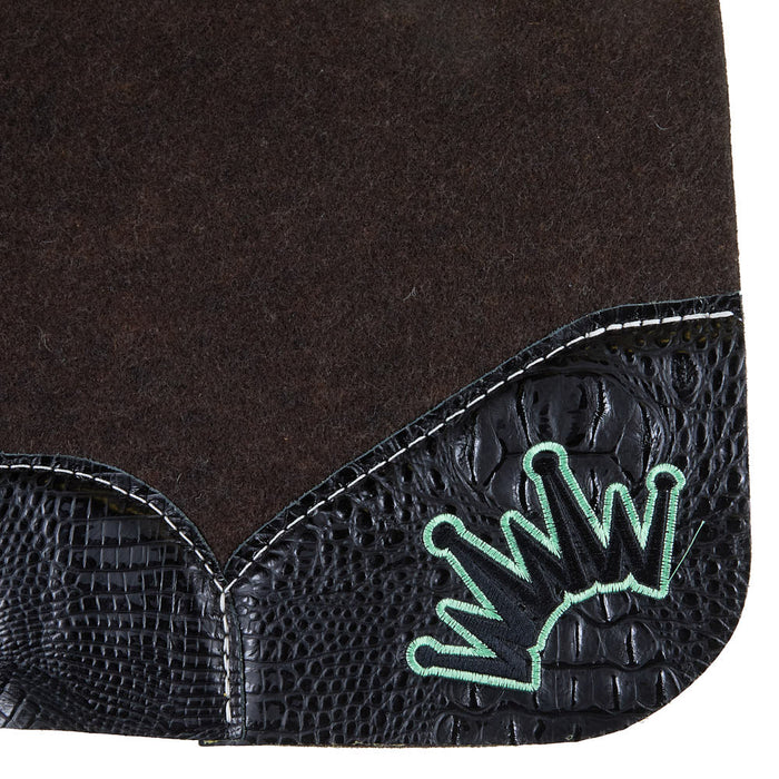 Best Ever Pads 3/4in OG Wither Relief Felt Saddle Pad with Croc Wear Leathers and Mint Crown