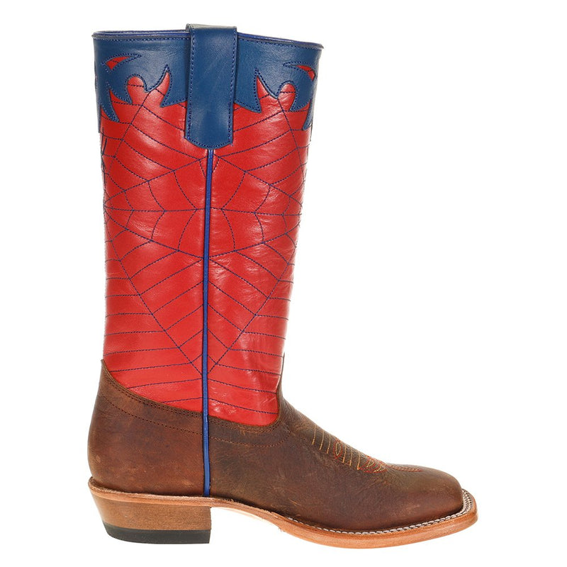 Olathe Boot Company Kid's Red & Blue Spider Web Cowboy Boots