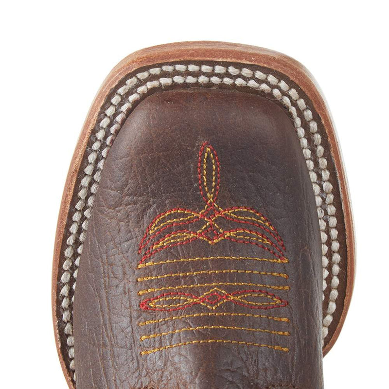 Olathe Boot Company Youth Toast Bison-Red and Blue Spider Web Boot