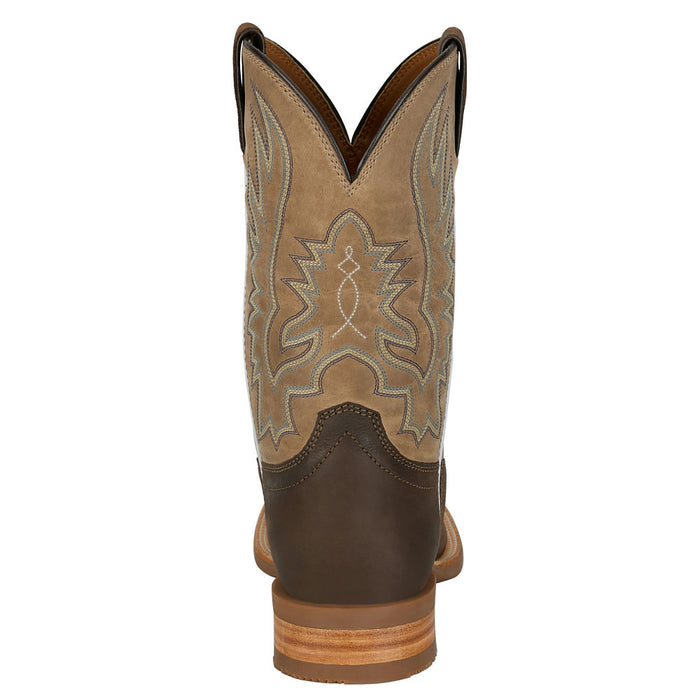 Justin Boot Company Men`s Rustle Grizzly Brown Cowhide Vamp 11In Taupe Cowhide Top Boot