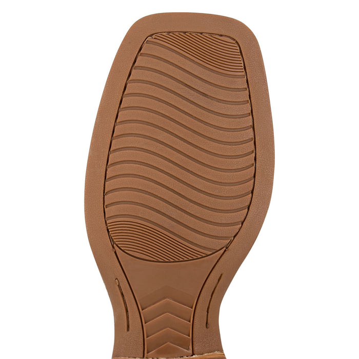 Justin Boot Company Men`s Rustle Grizzly Brown Cowhide Vamp 11In Taupe Cowhide Top Boot