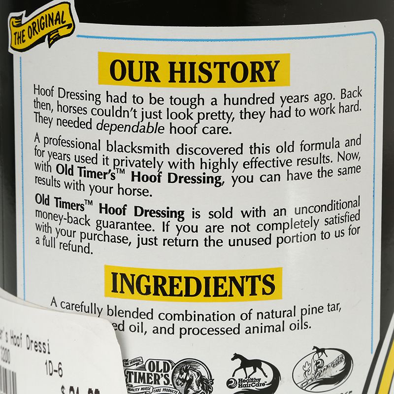 Horse Grooming Solutions Old Timer`s Hoof Dressing 32oz