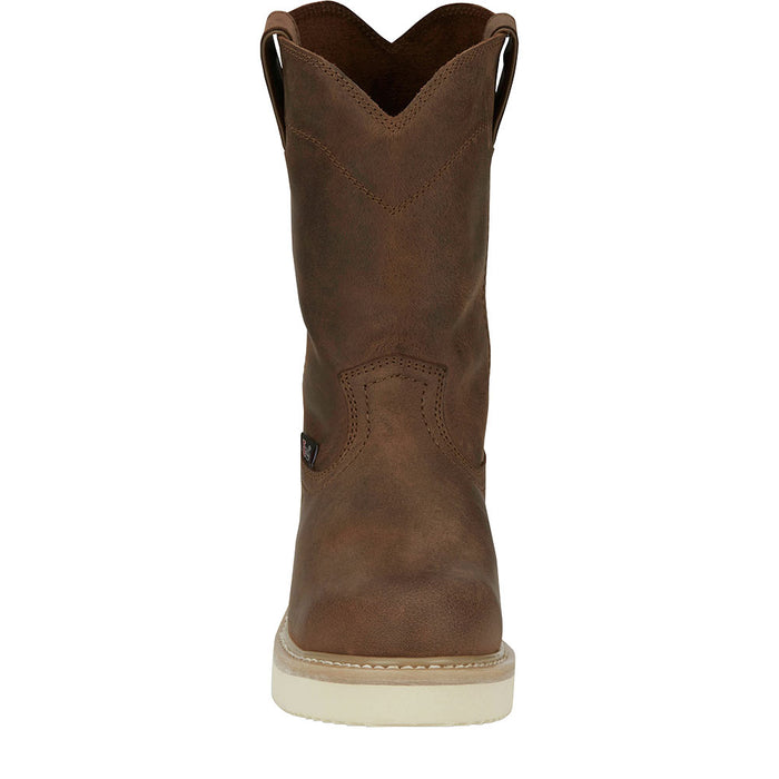 Justin Boot Company Men's RAM 10in Brown Wedge Steel Round Toe Work Boot
