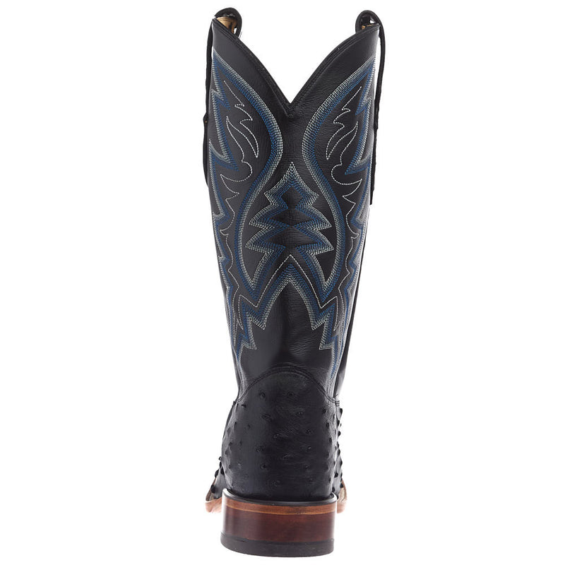Justin Boot Company Men's Black Full Quill Ostrich Vamp 13in Black Cowhide Top
