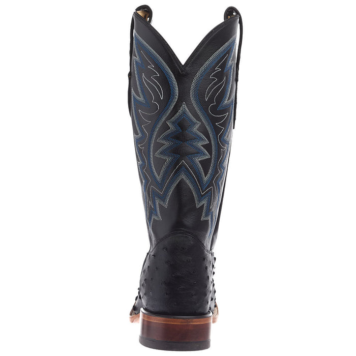 Justin Boot Company Men's Black Full Quill Ostrich Vamp 13in Black Cowhide Top