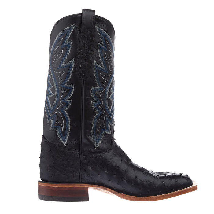 Justin Boot Company Men's Black Full Quill Ostrich Vamp 13in Black Cowhide Top
