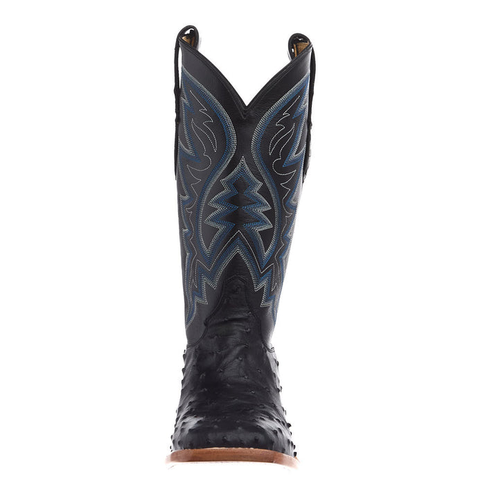 Justin Boot Company Men's Black Full Quill Ostrich Vamp 13in Black Cowhide Top