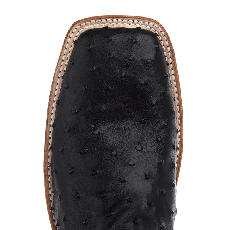 Justin Boot Company Men's Black Full Quill Ostrich Vamp 13in Black Cowhide Top