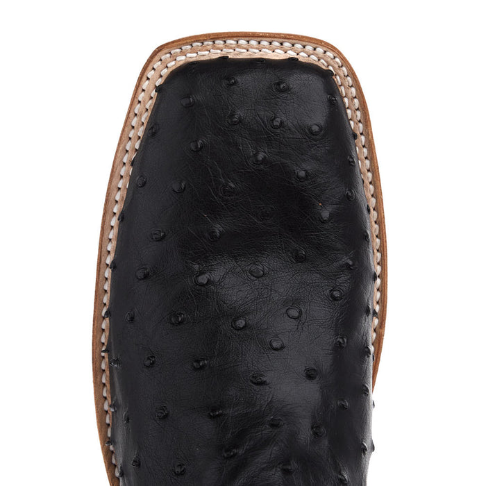 Justin Boot Company Men's Black Full Quill Ostrich Vamp 13in Black Cowhide Top