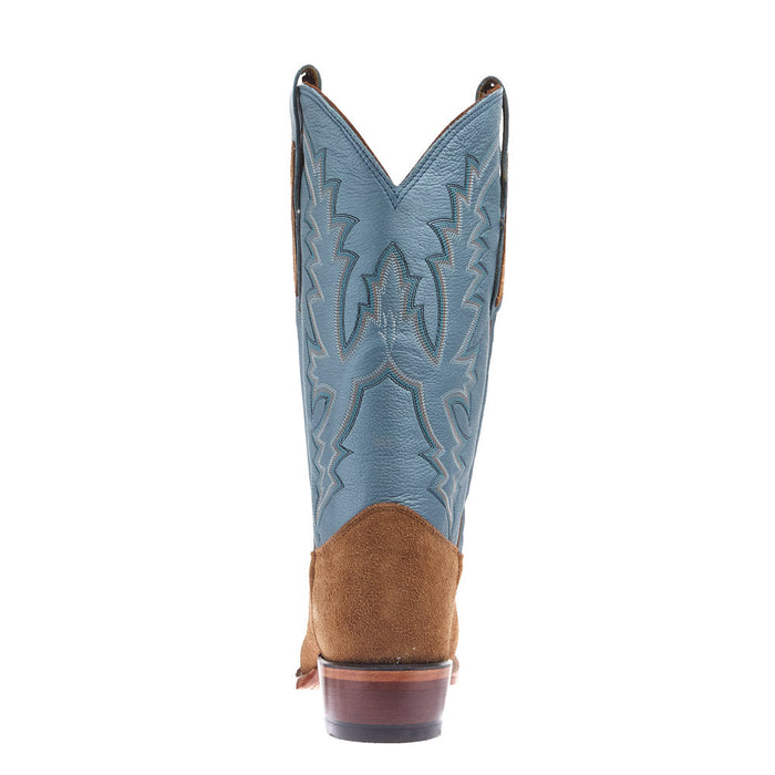 Justin Boot Company Men's Chestnut Suede Vamp 13in Blue Cowhide Top