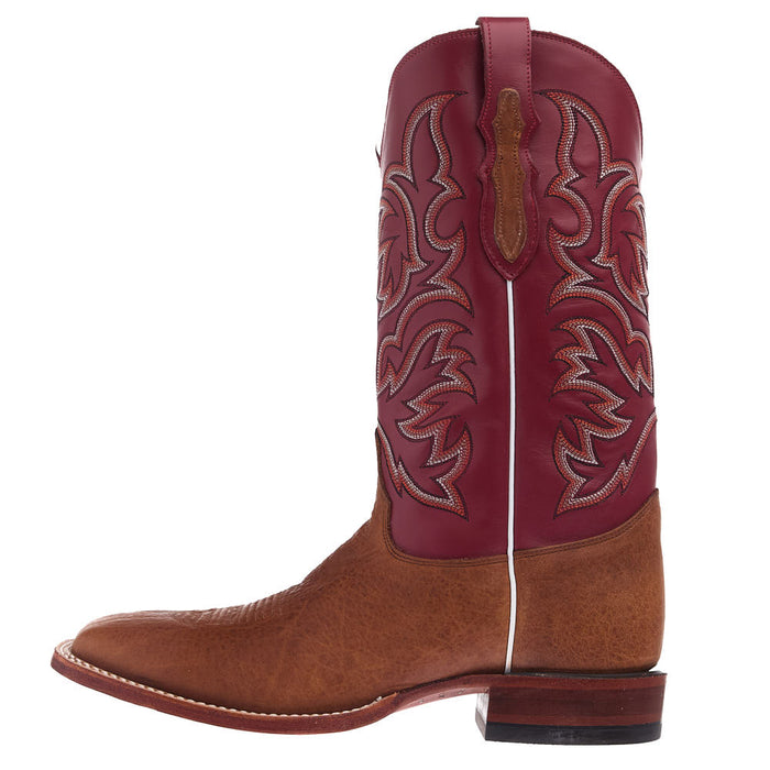 Justin Boot Company Men's Pecan Bison Vamp 13in Red Cowhide Top