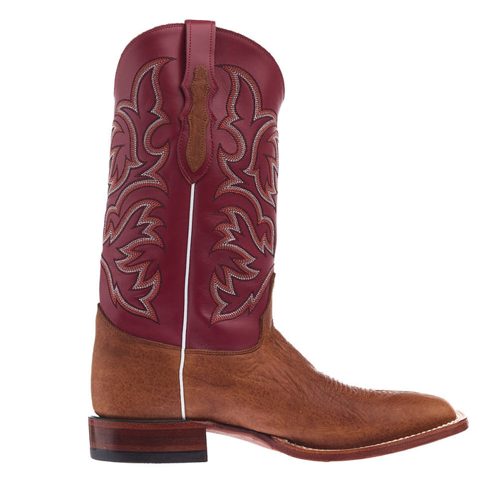 Justin Boot Company Men's Pecan Bison Vamp 13in Red Cowhide Top