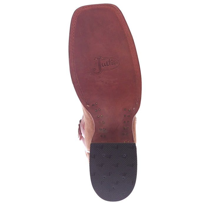 Justin Boot Company Men's Pecan Bison Vamp 13in Red Cowhide Top