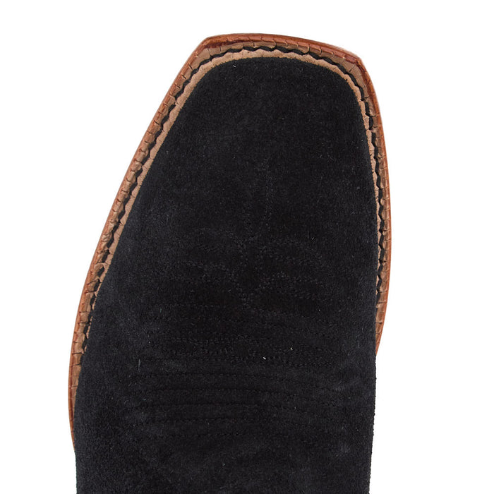 Justin Boot Company Women's Black Suede Vamp 13in Amethyst Cowhide Top