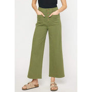 Entro Womens Olive Wide Leg Pants