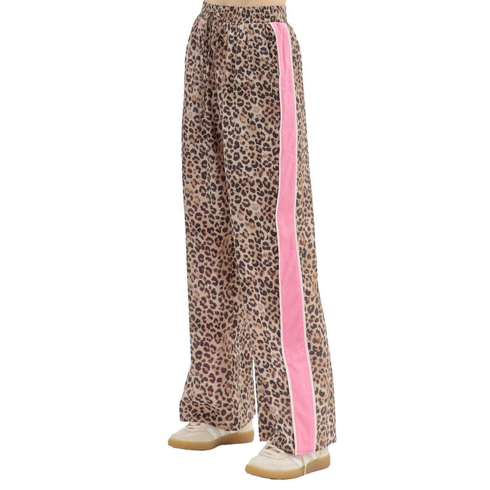 Entro Womens Leopard Print Wide Leg Pants