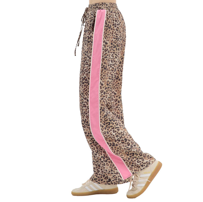 Entro Womens Leopard Print Wide Leg Pants
