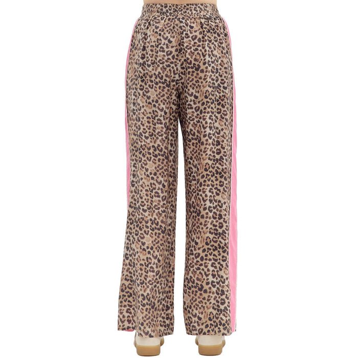 Entro Womens Leopard Print Wide Leg Pants