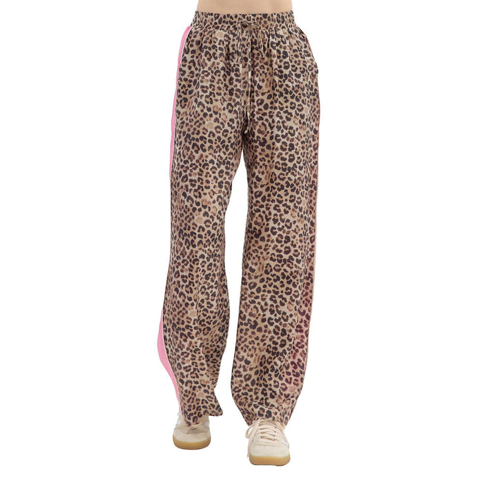 Entro Womens Leopard Print Wide Leg Pants