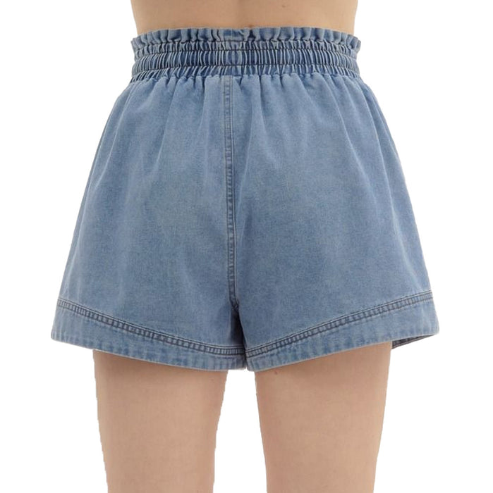 Entro Women's Denim High Waist Front Tie Shorts