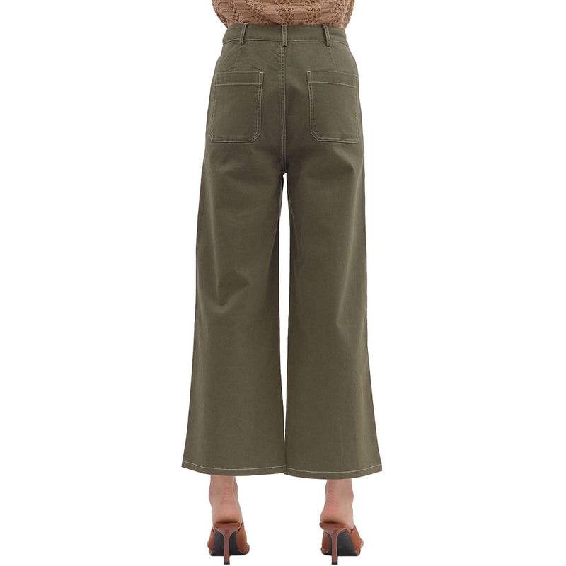 Entro Women's Olive Patch Pocket Pants