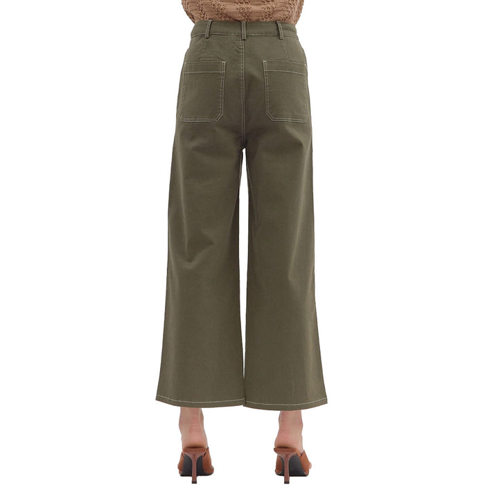 Entro Women's Olive Patch Pocket Pants