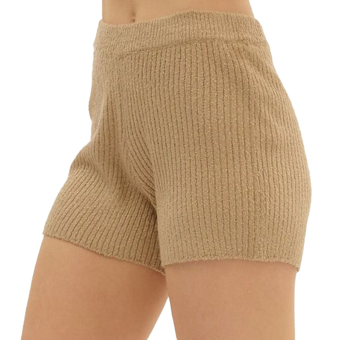 Entro Women's Tan Sweater Shorts