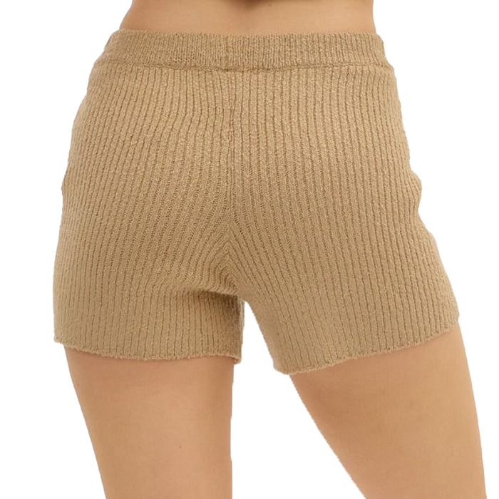 Entro Women's Tan Sweater Shorts