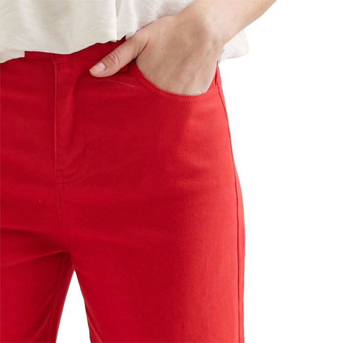 Entro Women's Red Mid Rise Ankle Pants