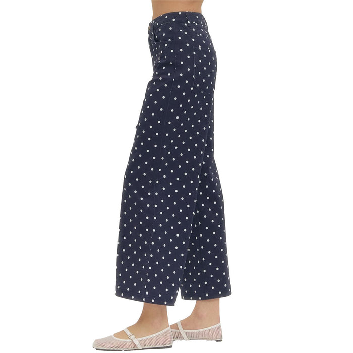 Entro Women's Navy Polka Dot Ankle Pants