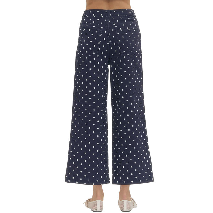 Entro Women's Navy Polka Dot Ankle Pants