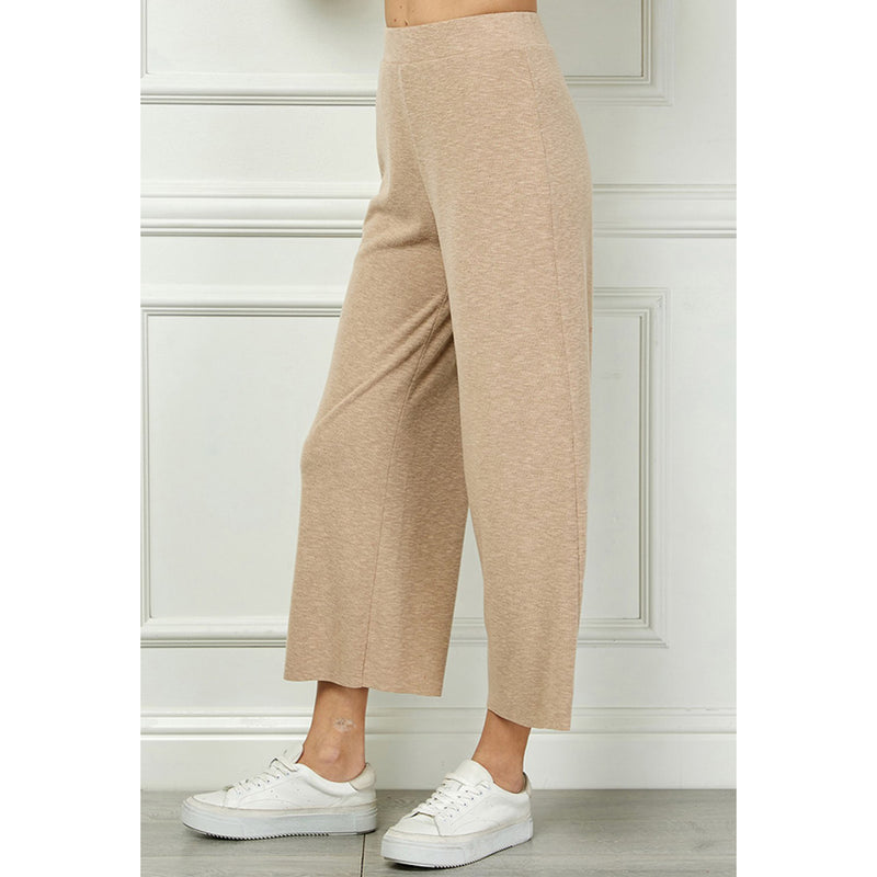See And Be Seen Women's Taupe Soft Cropped Pants