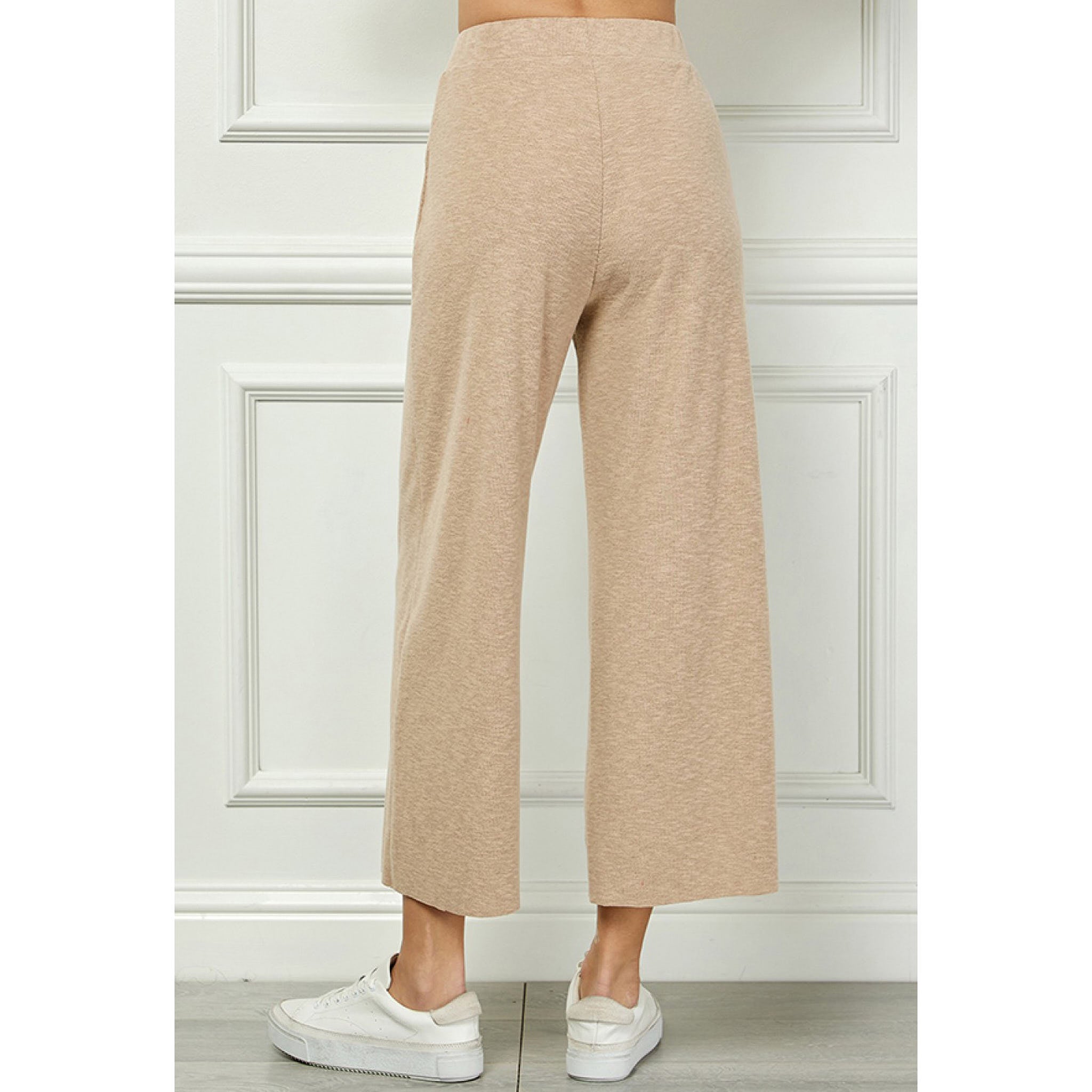 See And Be Seen Women's Taupe Soft Cropped Pants
