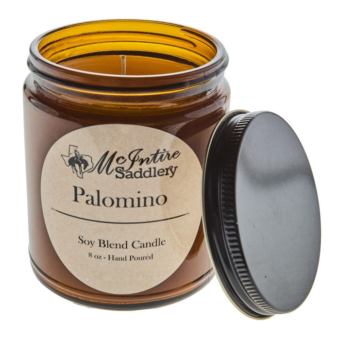 Mcintire Saddlery Palomino 8 oz. Amber Glass Jar Candle