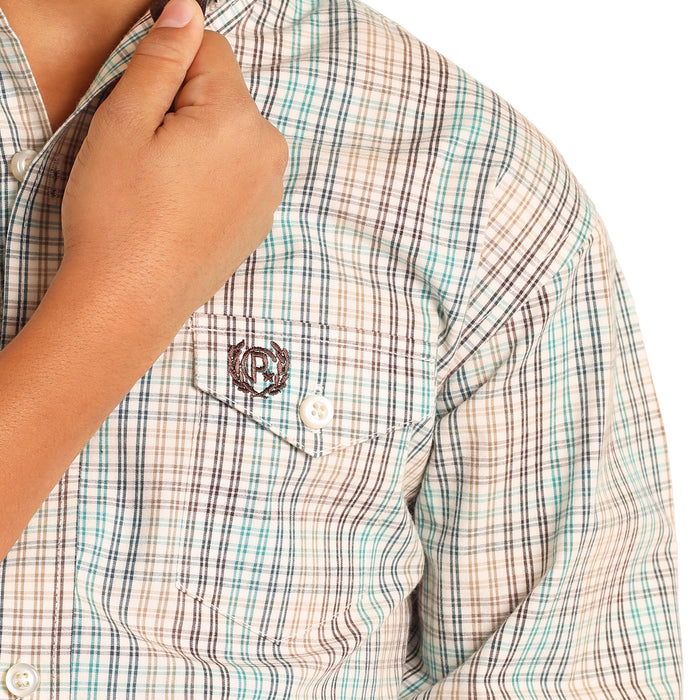 Panhandle Boys Long Sleeve Check Button Down