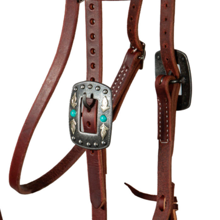Professionals Choice Working Pony Correctional Bridle Set with Turquoise Laced Reins