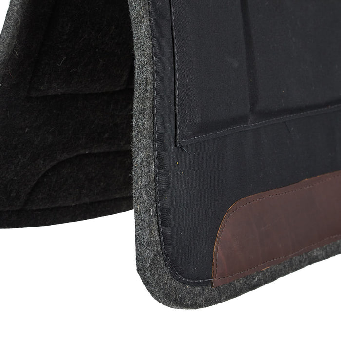 Diamond Wool Pad Company Black square Contoured 1/2in 30x30 Shim Saddle Pad