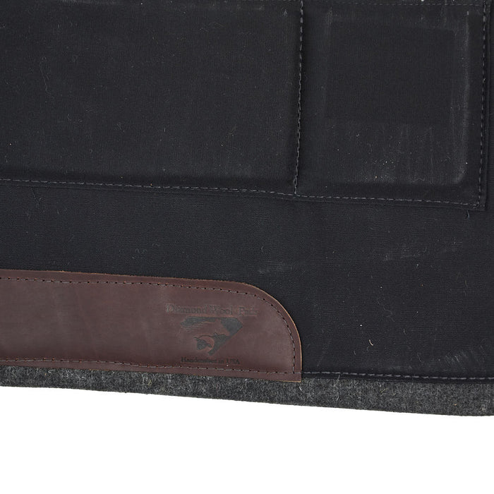 Diamond Wool Pad Company Black square Contoured 1/2in 30x30 Shim Saddle Pad