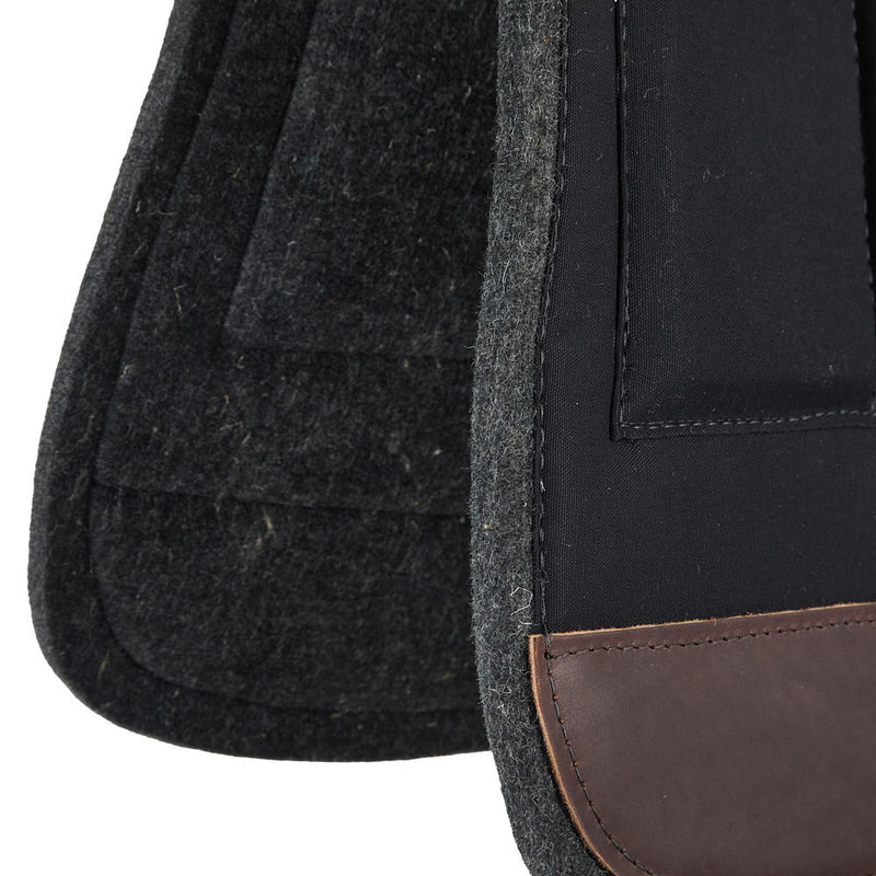 Diamond Wool Pad Company Black Round Contoured 30x30 Shim Saddle Pad