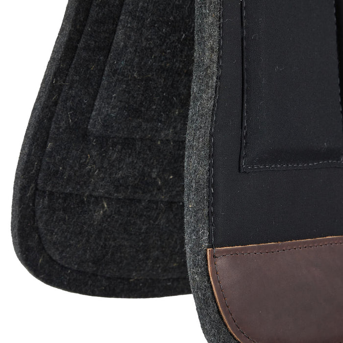 Diamond Wool Pad Company Black Round Contoured 30x30 Shim Saddle Pad